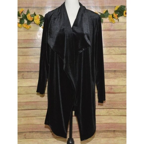 JL Jules & Leopold Jacket Women’s M Black Velvet Evening Wear Mid Length MINT - Picture 8 of 11